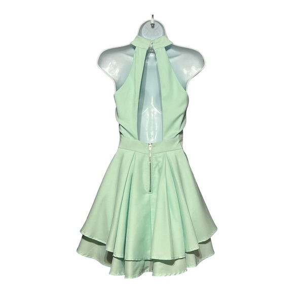 Lulus Bring on the Sunshine Halter Dress Romantic Coquette Rehearsal Mini - Picture 4 of 9